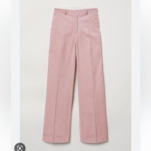 Pink wide leg corduroy pants. Size 8